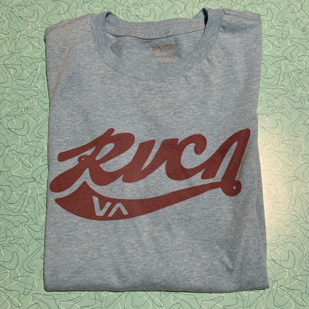 RVCA Light blue logo tee